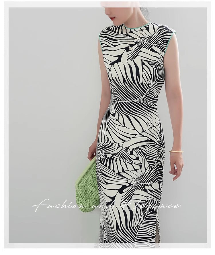 Chinese ink painting minimalist cheongsam dress