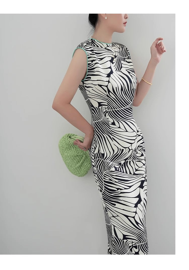 Chinese ink painting minimalist cheongsam dress