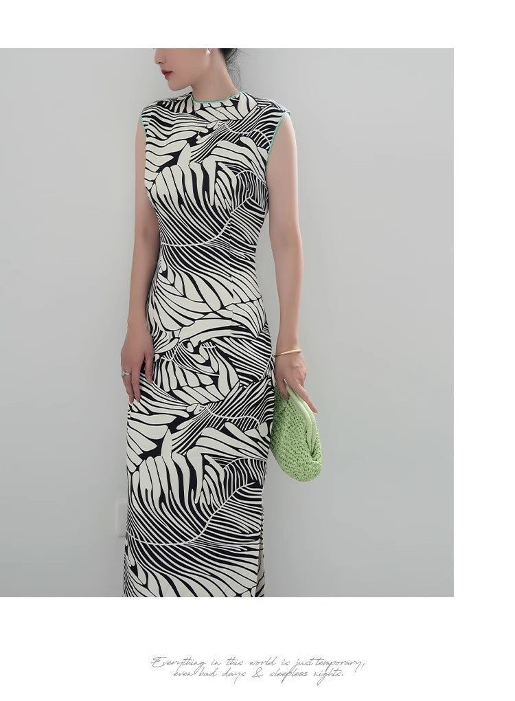 Chinese ink painting minimalist cheongsam dress