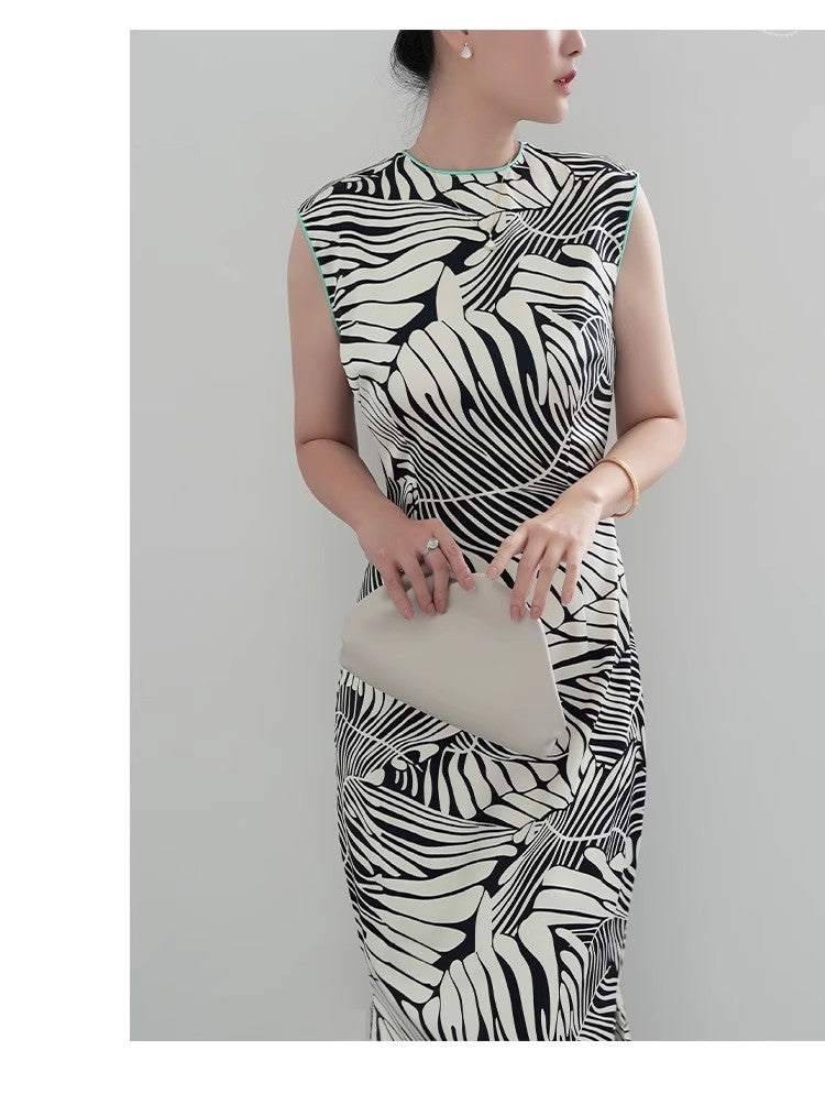 Chinese ink painting minimalist cheongsam dress