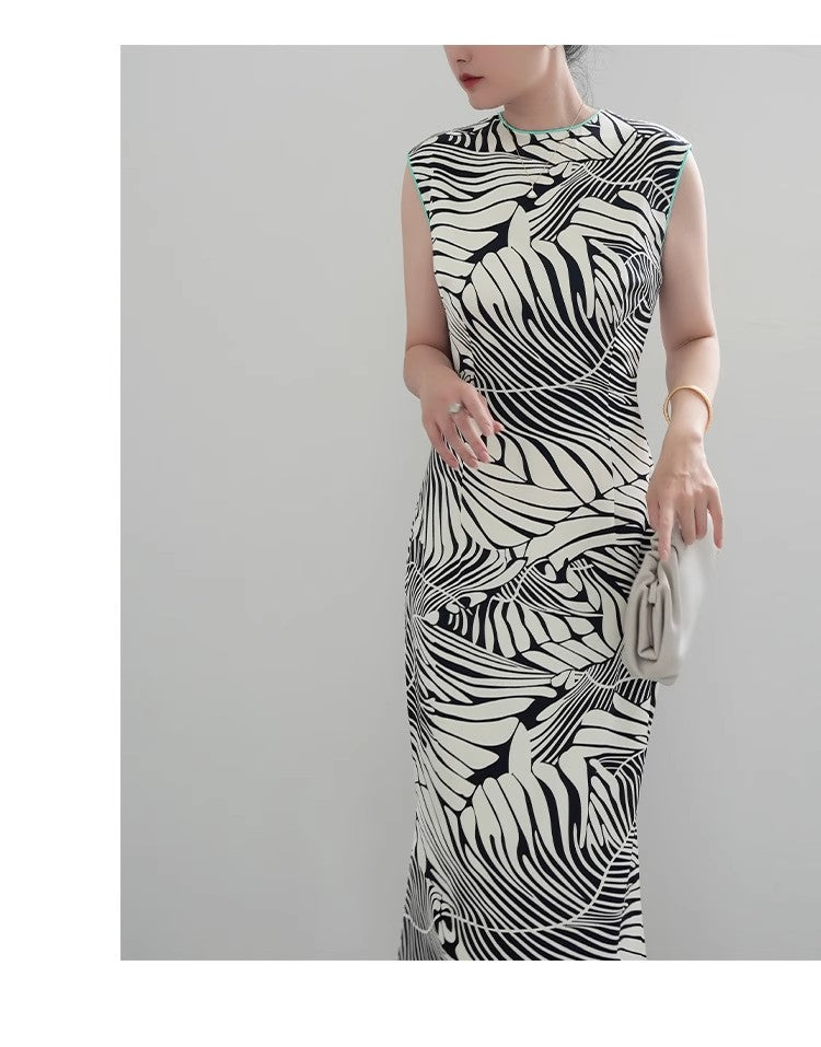 Chinese ink painting minimalist cheongsam dress