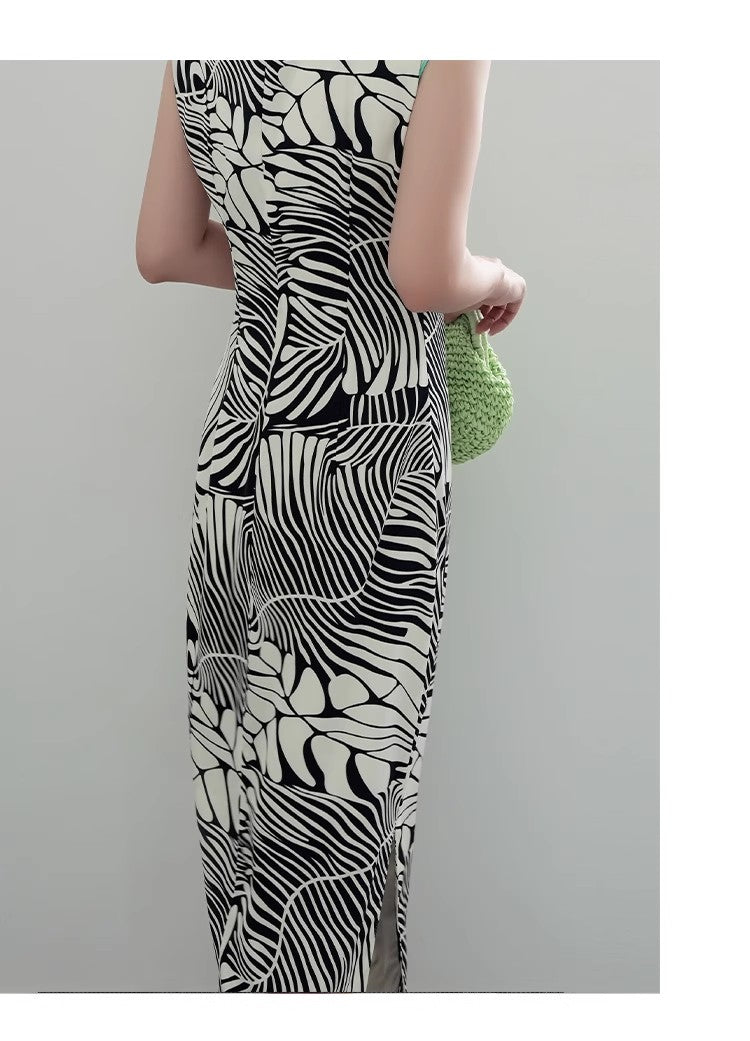 Chinese ink painting minimalist cheongsam dress