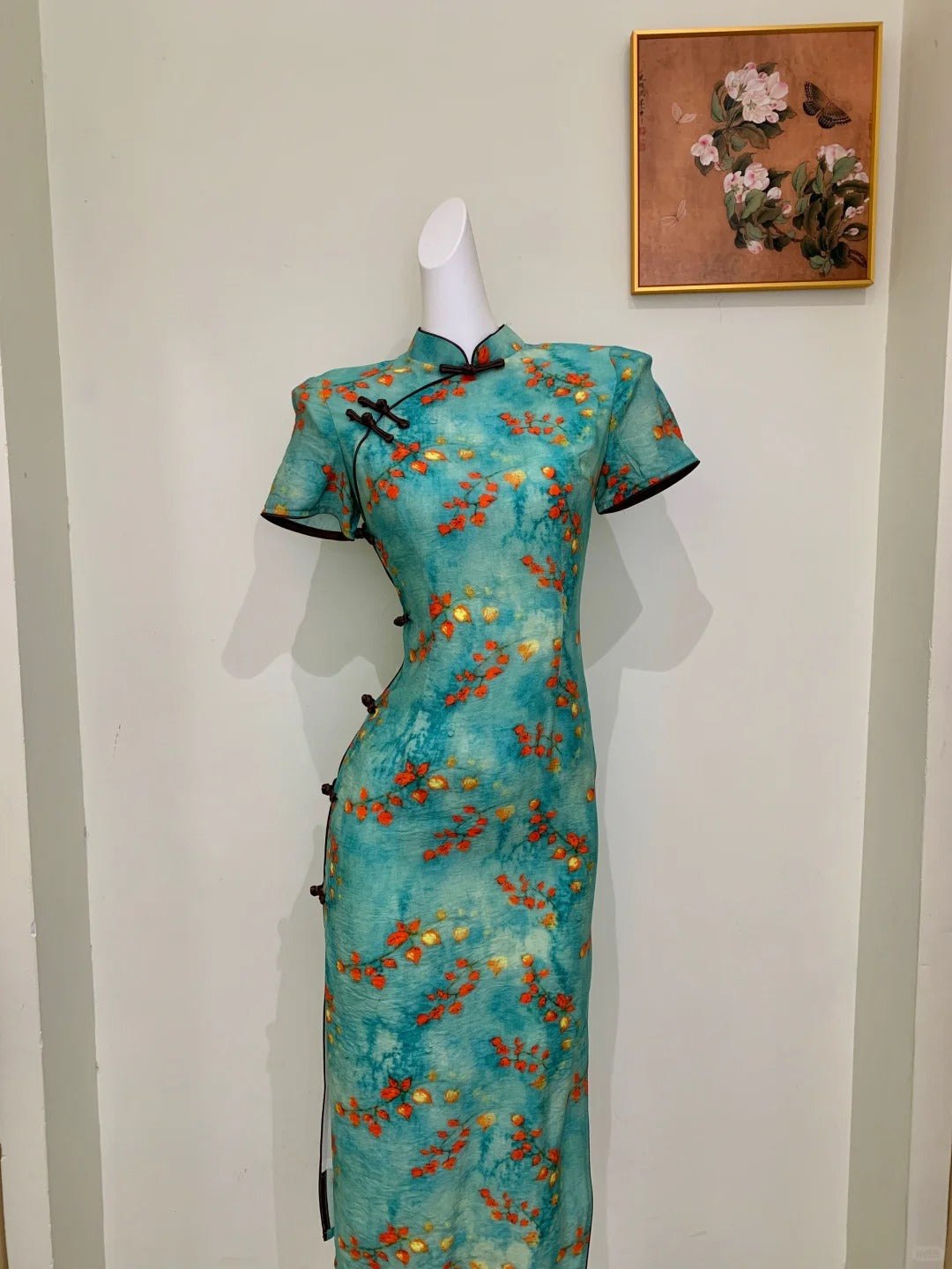 Luxury custom-made cheongsam gown.
