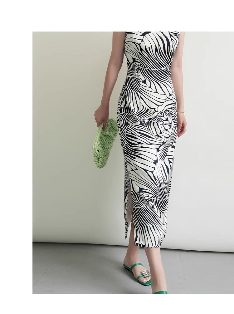 Chinese ink painting minimalist cheongsam dress