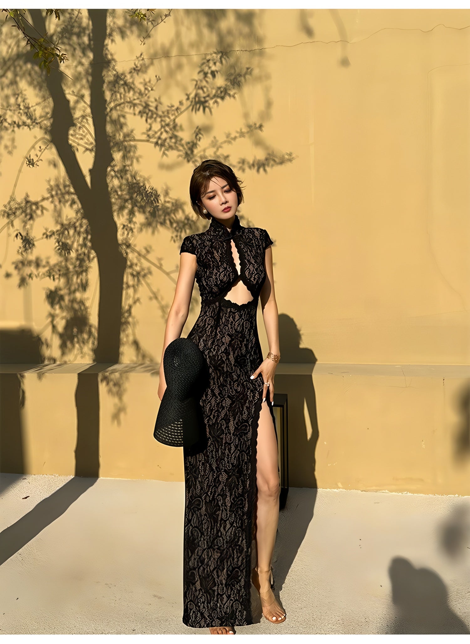 Tailor-made Chinese cheongsam dress. Black Modern cheongsam. Original  design qipao dresses. Share your inspiration with me. I'll design a custom  dress just for you.Traditional cheongsam clothing. Ordinary collar. Tea  ceremony Qipao dress.
