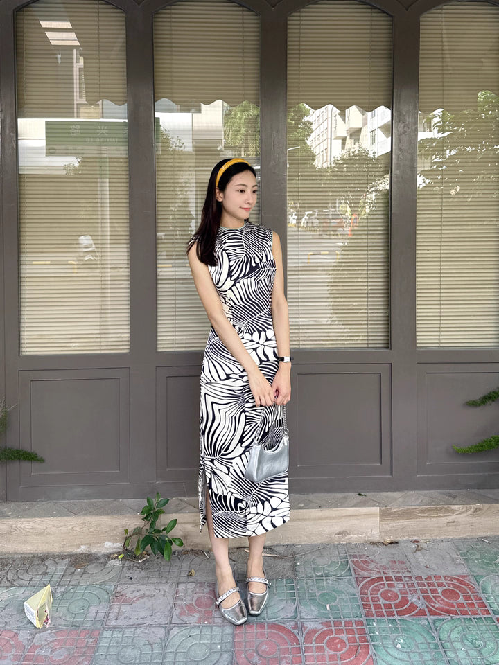 Chinese ink painting minimalist cheongsam dress