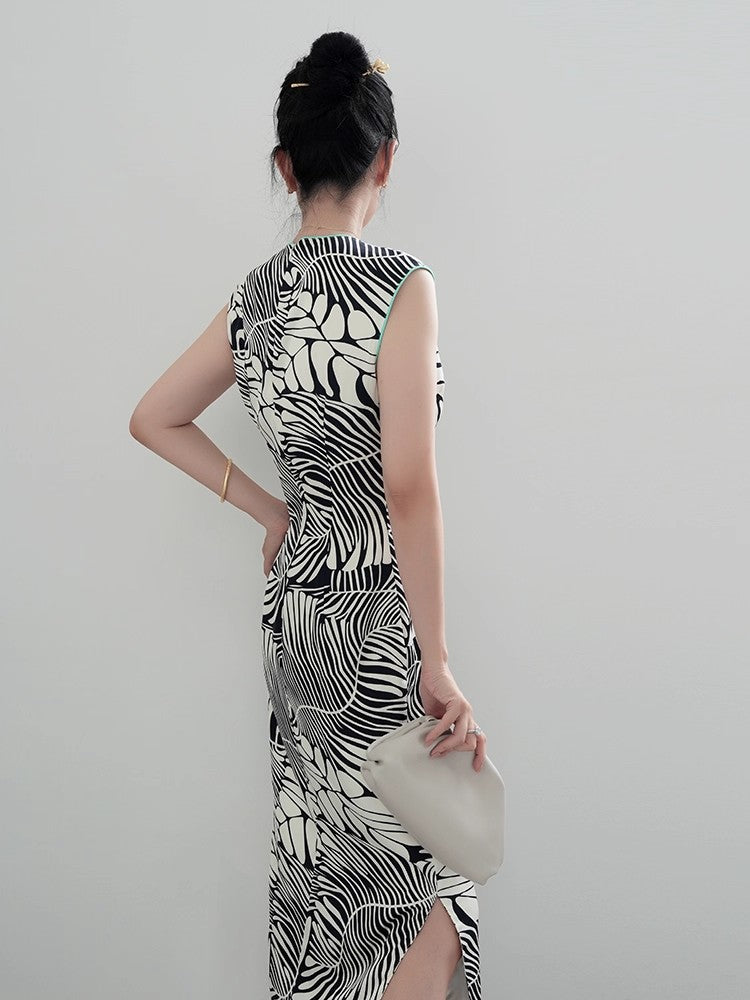 Chinese ink painting minimalist cheongsam dress