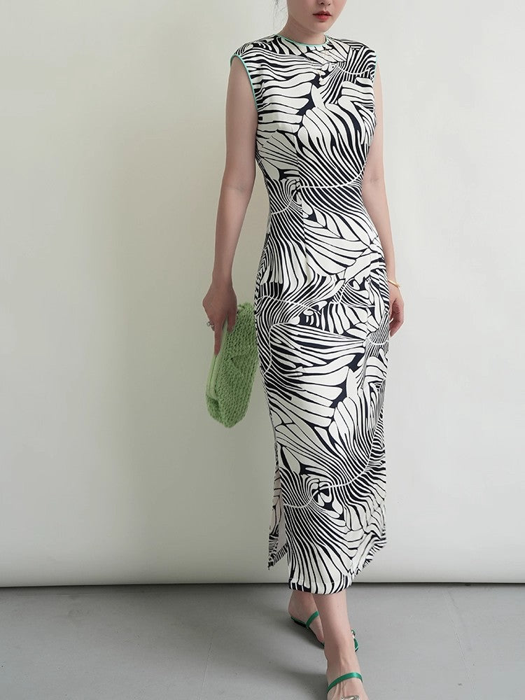 Chinese ink painting minimalist cheongsam dress
