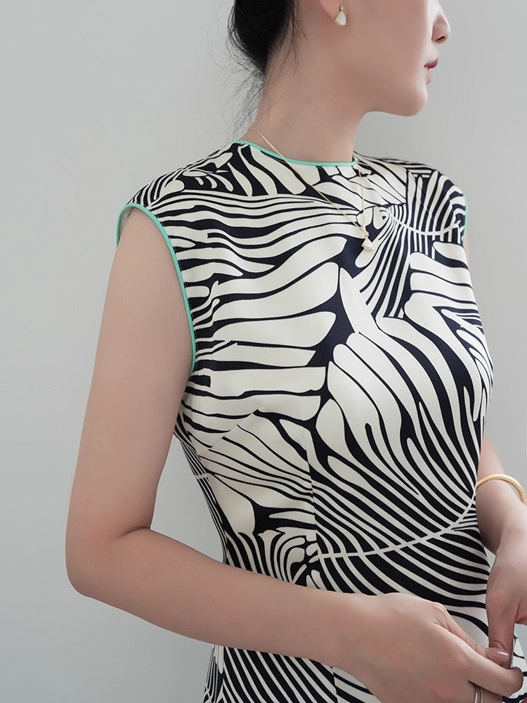 Chinese ink painting minimalist cheongsam dress
