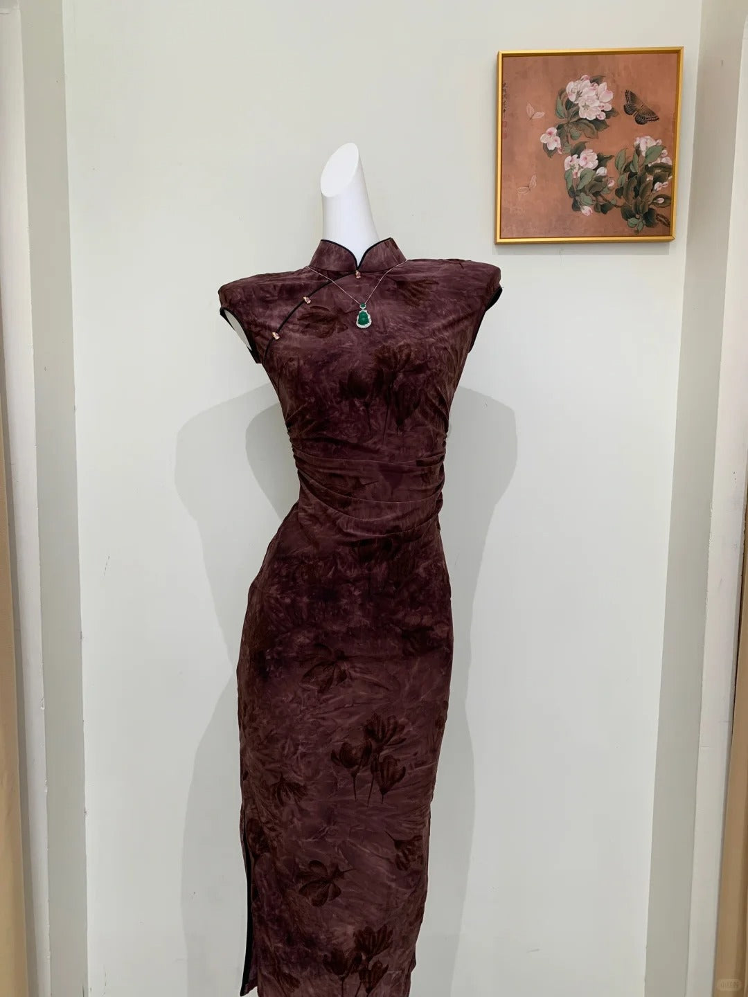 Luxury custom-made cheongsam gown.