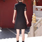 Black lace cheongsam. Short sleeve cheongsam. Black skirt. for you.