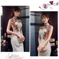 White cheongsam dress. Traditional Chinese Qipao.