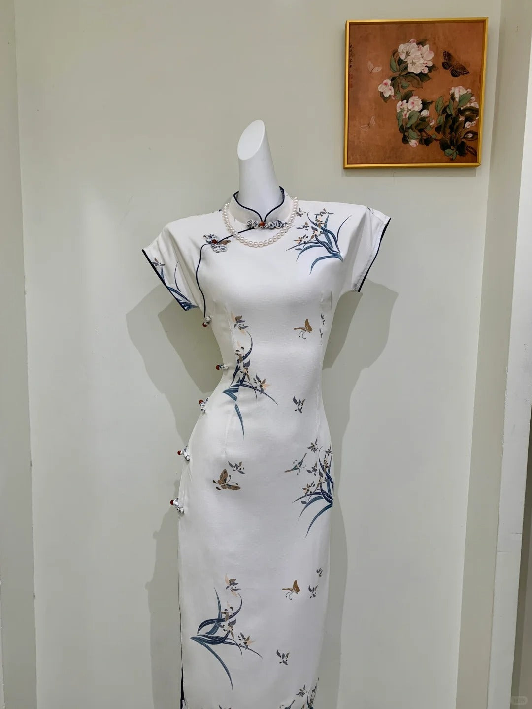 Luxury custom-made cheongsam gown.