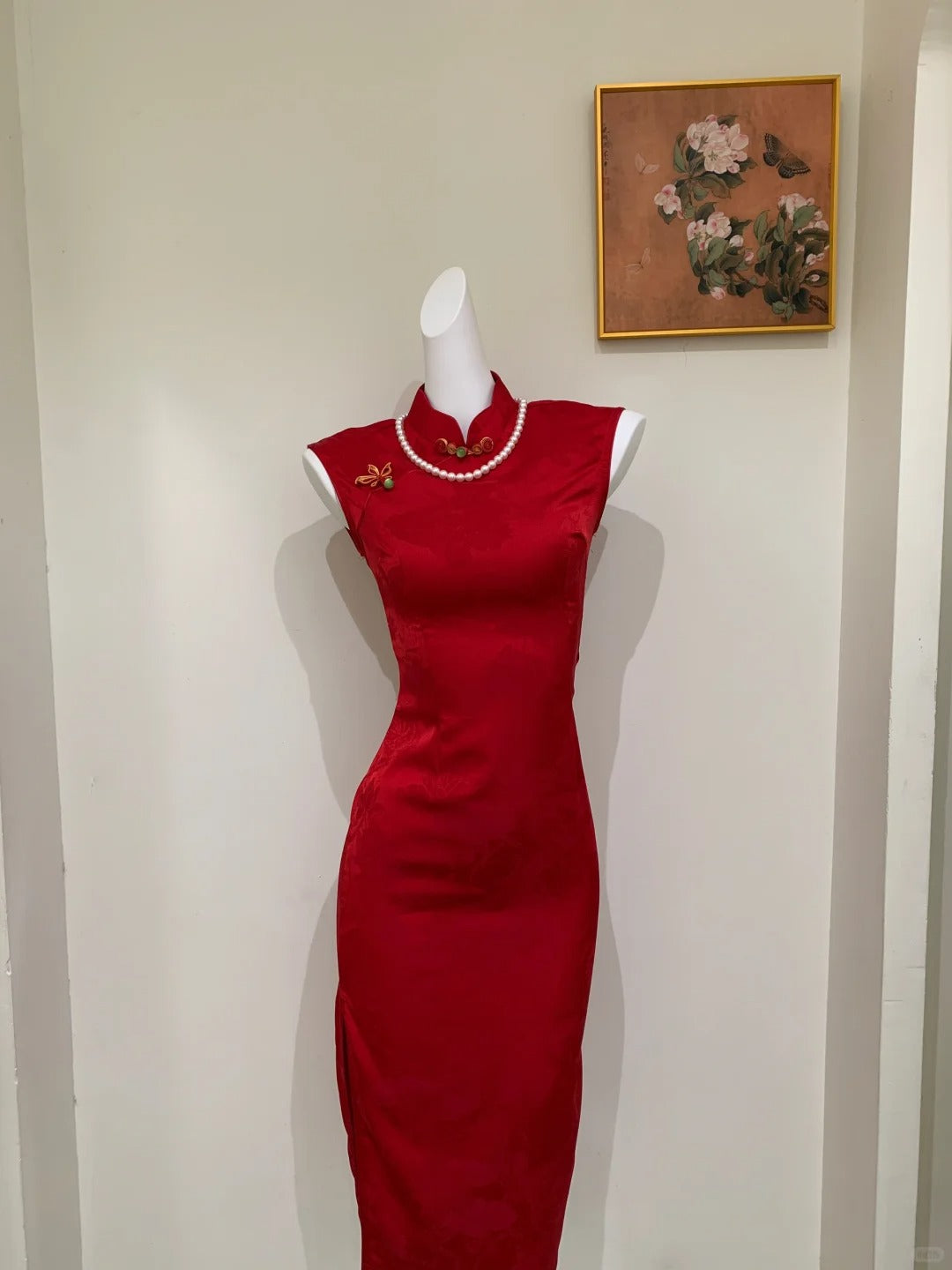Luxury custom-made cheongsam gown.