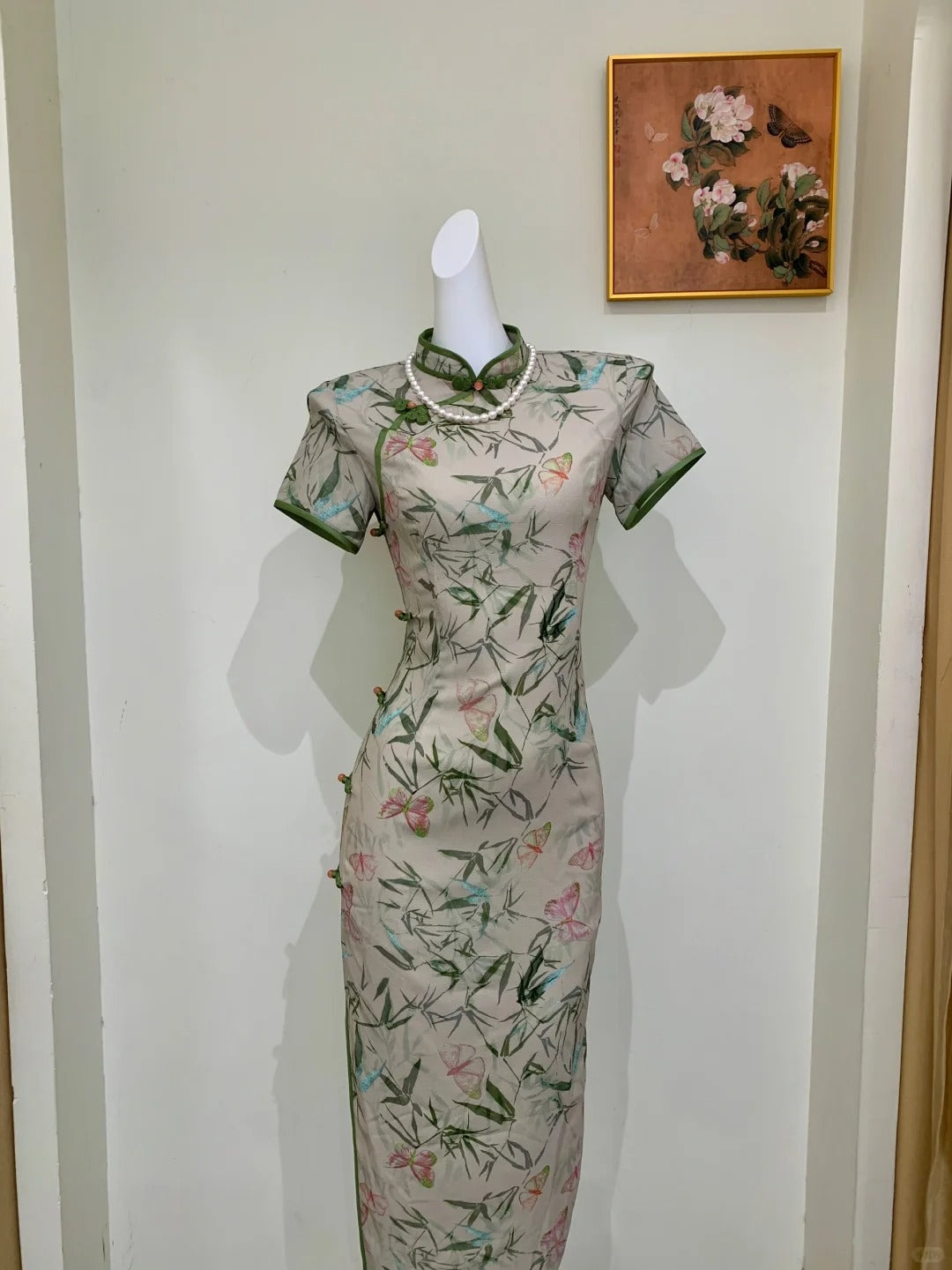 Luxury custom-made cheongsam gown.