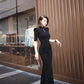Waterdrop collar cheongsam with mid-length sleeves