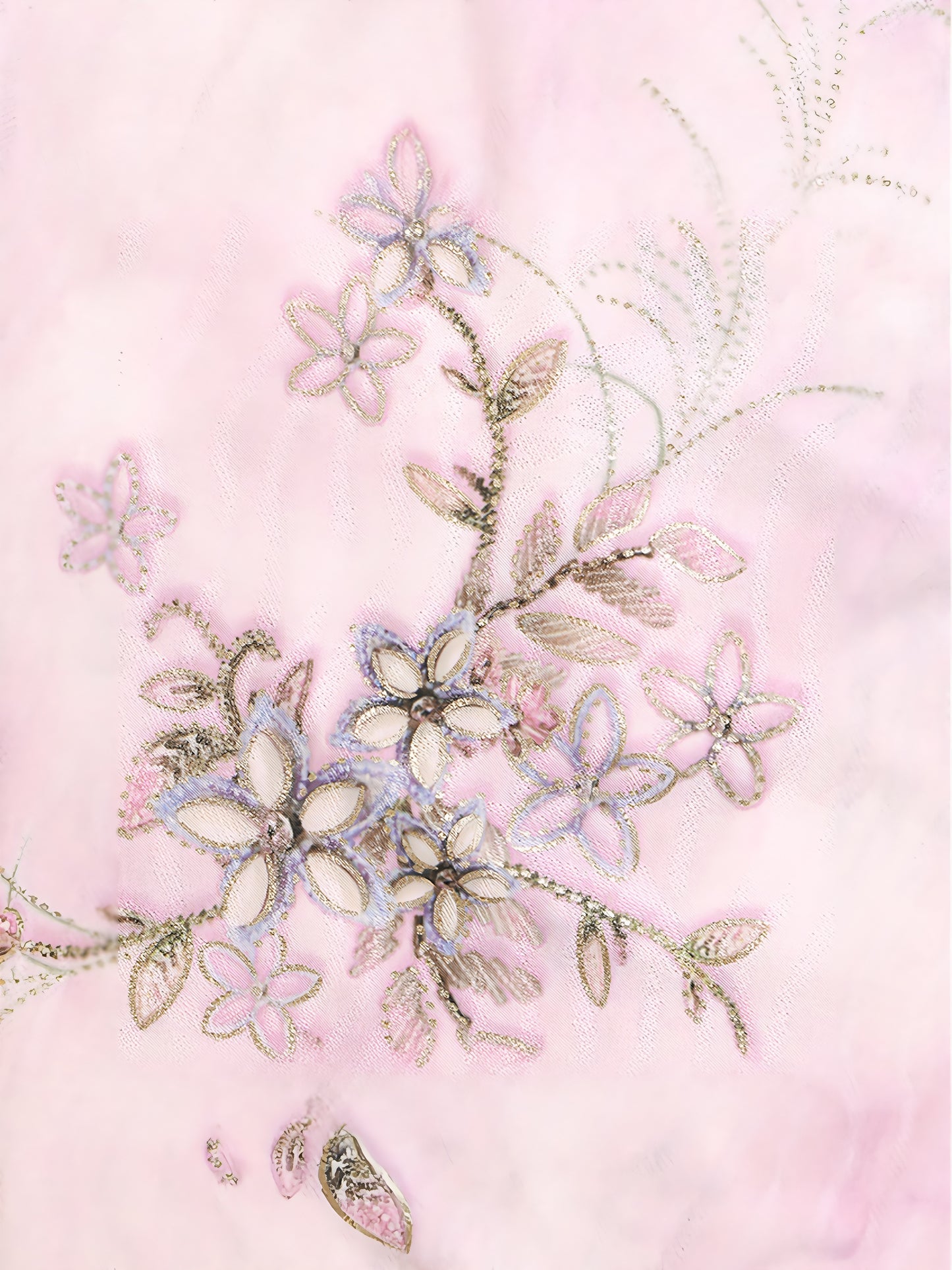 Modern qipao gown with a pink floral pattern