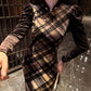 Retro plaid silk cheongsam
