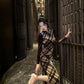 Retro plaid silk cheongsam