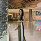 Green sleeveless modern qipao