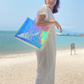 Clear laser tote bag