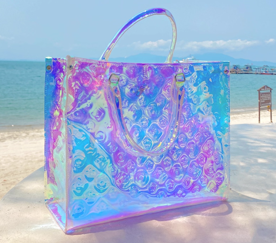 Clear laser tote bag