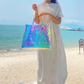Clear laser tote bag