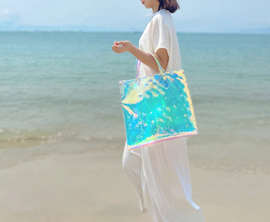 Clear laser tote bag