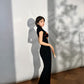 Black tight-fitting retro cheongsam