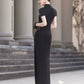 Black modern qipao gown, prom dress