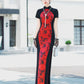 Modern red and black qipao gown for the prom