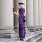 Purple sleeveless modern qipao