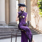 Purple sleeveless modern qipao