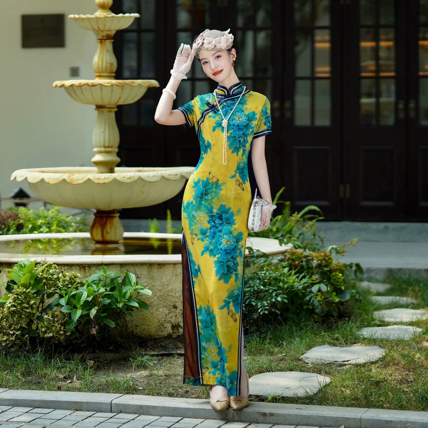 Traditional floral qipao