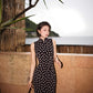 Black Polka-Dot Sleeveless Modern Qipao Gown