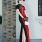Modern red and black qipao gown for the prom