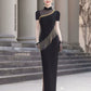 Black modern qipao gown, prom dress