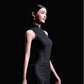 Brown sleeveless modern qipao