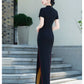Modern red and black qipao gown for the prom