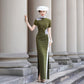 Green sleeveless modern qipao