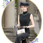 Black velvet sleeveless qipao gown
