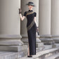 Black modern qipao gown, prom dress