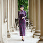 modern purple velvet qipao gown for dinner gift for her.
