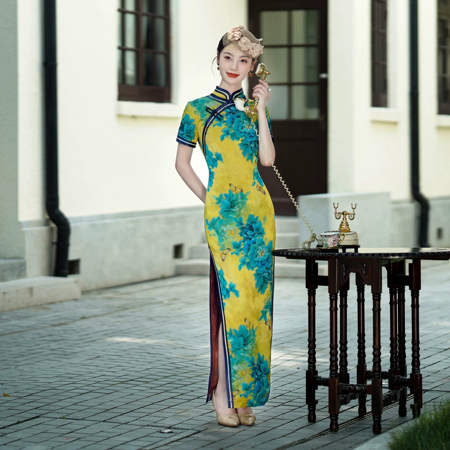 Traditional floral qipao