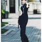 Black and white modern qipao gown for the prom
