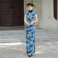 Red sleeveless modern qipao gown