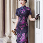 Modern purple qipao gown