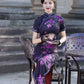 Modern purple qipao gown