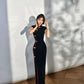 Black tight-fitting retro cheongsam