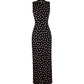 Black Polka-Dot Sleeveless Modern Qipao Gown